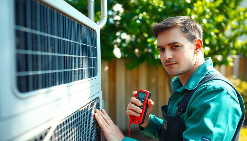 HVAC technician performing ac repair glendale az with attention to detail in a residential setting.